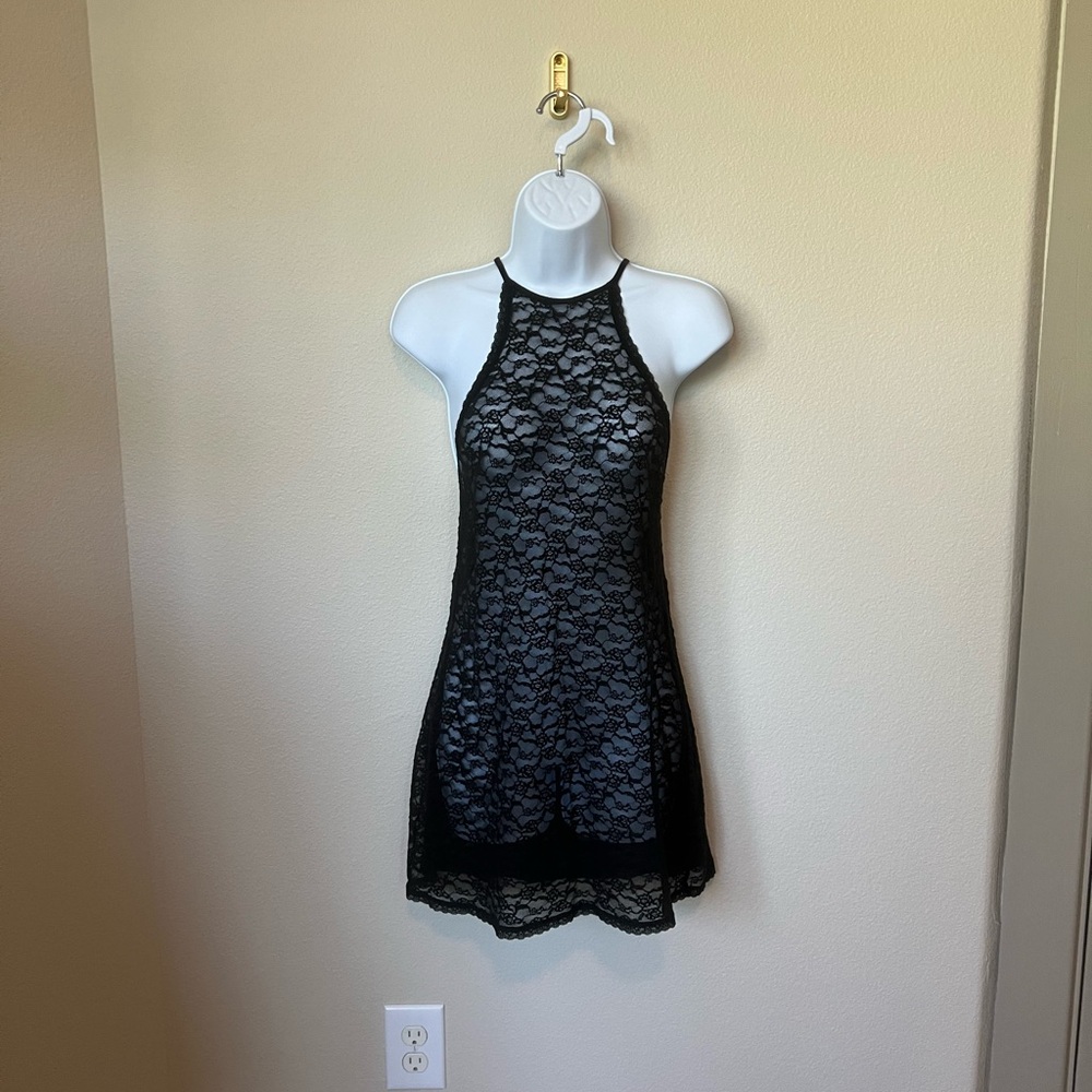 Victoria's Secret Black Lace Slip Dress